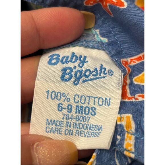 <RARE!!> Vintage Baby Oshkosh B'gosh Overalls 6-9Month Sea Life Ocean Fish Crab - Picture 6 of 6